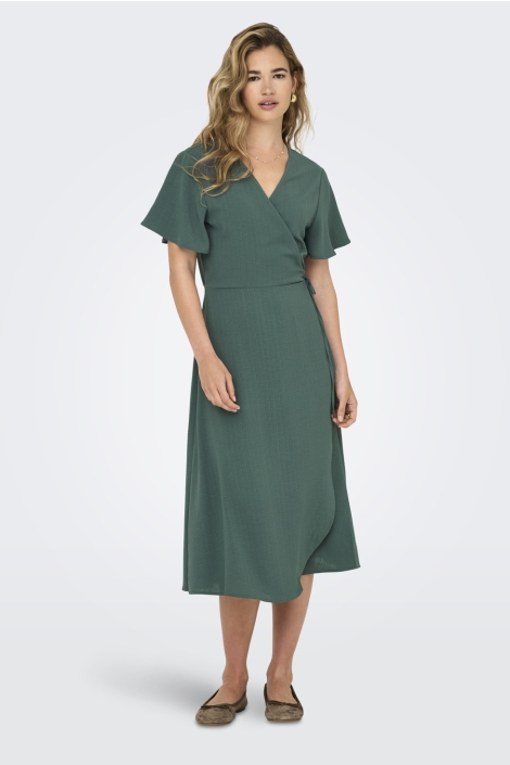Only onlcali life s/s midi wrap dress wv